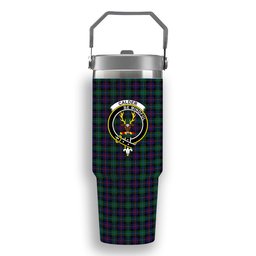 ScotsTee Shop Scottish Calder Modern Crest Tartan Flip Straw Tumbler 20oz 30oz
