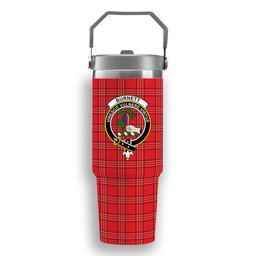 ScotsTee Shop Scottish Burnett Modern Crest Tartan Flip Straw Tumbler 20oz 30oz