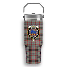 ScotsTee Shop Scottish Bruce of Kinnaird Modern Crest Tartan Flip Straw Tumbler 20oz 30oz