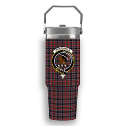 ScotsTee Shop Scottish Borthwick Modern Crest Tartan Flip Straw Tumbler 20oz 30oz