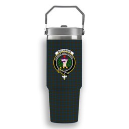 ScotsTee Shop Scottish Buchanan Hunting Crest Tartan Flip Straw Tumbler 20oz 30oz