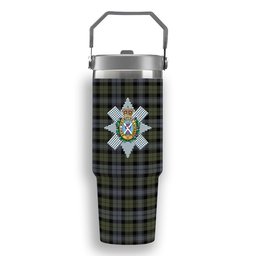ScotsTee Shop Scottish Black Watch Large Sett Ancient Crest Tartan Flip Straw Tumbler 20oz 30oz