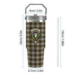 ScotsTee Shop Scottish Buchanan Dress Crest Tartan Flip Straw Tumbler 20oz 30oz