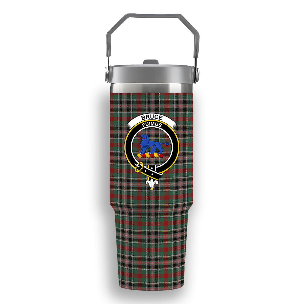 ScotsTee Shop Scottish Bruce of Kinnaird Crest Tartan Flip Straw Tumbler 20oz 30oz