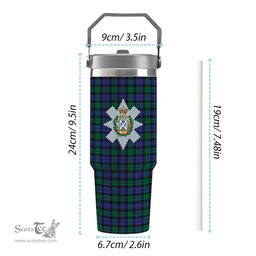 ScotsTee Shop Scottish Black Watch Modern Crest Tartan Flip Straw Tumbler 20oz 30oz