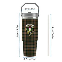 ScotsTee Shop Scottish Buchanan Hunting SC Crest Tartan Flip Straw Tumbler 20oz 30oz
