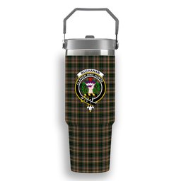 ScotsTee Shop Scottish Buchanan Hunting SC Crest Tartan Flip Straw Tumbler 20oz 30oz