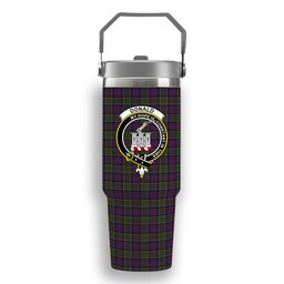 ScotsTee Shop Scottish Donald of Clan Ranald Modern Crest Tartan Flip Straw Tumbler 20oz 30oz