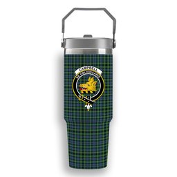 ScotsTee Shop Scottish Campbell of Argyll 1815 Ancient 2 Crest Tartan Flip Straw Tumbler 20oz 30oz