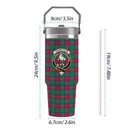 ScotsTee Shop Scottish Cranstoun Dress Modern Crest Tartan Flip Straw Tumbler 20oz 30oz