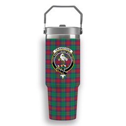 ScotsTee Shop Scottish Cranstoun Dress Modern Crest Tartan Flip Straw Tumbler 20oz 30oz