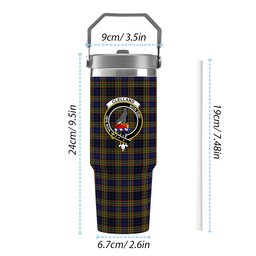 ScotsTee Shop Scottish Clelland Modern Crest Tartan Flip Straw Tumbler 20oz 30oz