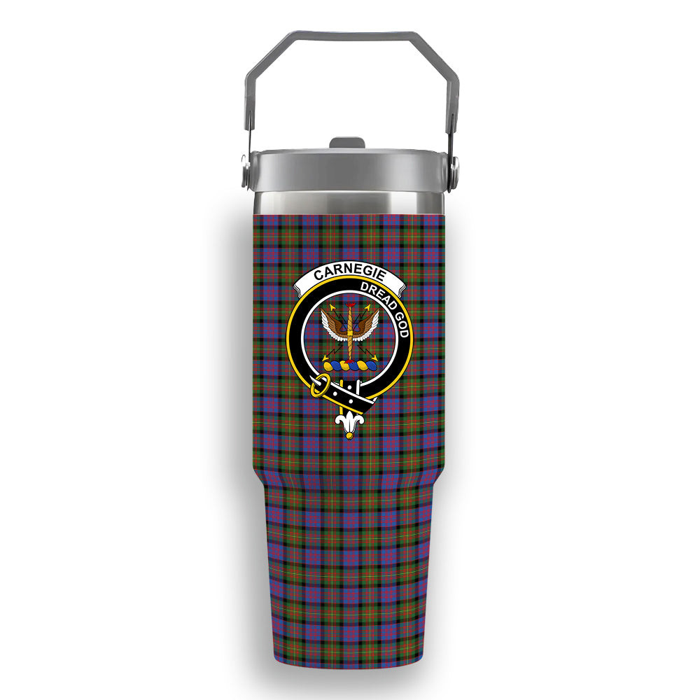 ScotsTee Shop Scottish Carnegie Ancient Crest Tartan Flip Straw Tumbler 20oz 30oz
