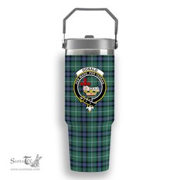 ScotsTee Shop Scottish Donald of the Isles Hunting Ancient Crest Tartan Flip Straw Tumbler 20oz 30oz