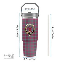 ScotsTee Shop Scottish Crawford Ancient Crest Tartan Flip Straw Tumbler 20oz 30oz