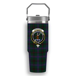 ScotsTee Shop Scottish Davidson Modern Crest Tartan Flip Straw Tumbler 20oz 30oz