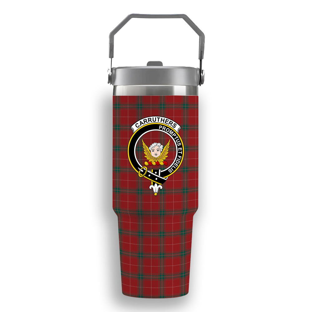 ScotsTee Shop Scottish Carruthers Modern Crest Tartan Flip Straw Tumbler 20oz 30oz