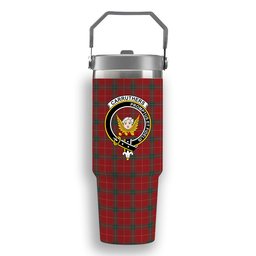 ScotsTee Shop Scottish Carruthers Modern Crest Tartan Flip Straw Tumbler 20oz 30oz
