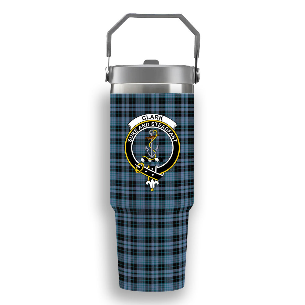 ScotsTee Shop Scottish Clark (Clergy) Ancient Clan Crest Tartan Flip Straw Tumbler 20oz 30oz