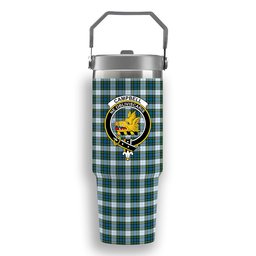 ScotsTee Shop Scottish Campbell Dress Crest Tartan Flip Straw Tumbler 20oz 30oz