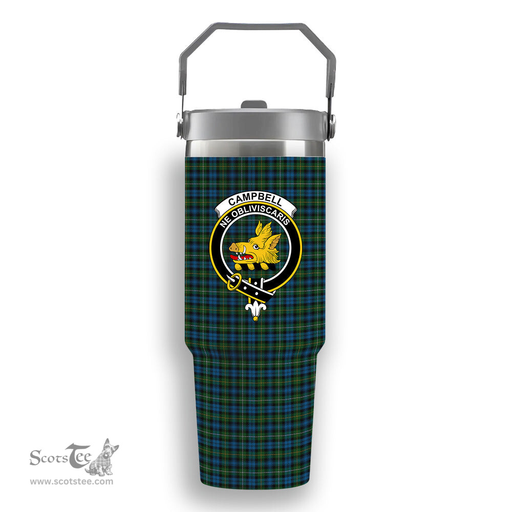 ScotsTee Shop Scottish Campbell of Argyll 02 Crest Tartan Flip Straw Tumbler 20oz 30oz