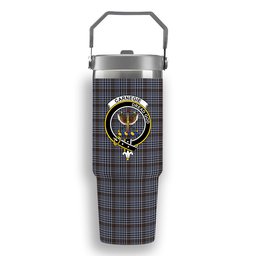 ScotsTee Shop Scottish Carnegie Check Modern Crest Tartan Flip Straw Tumbler 20oz 30oz