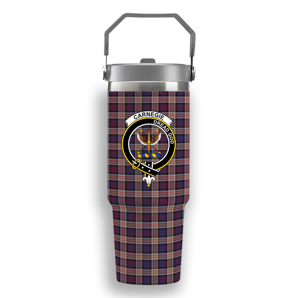 ScotsTee Shop Scottish Carnegie Crest Tartan Flip Straw Tumbler 20oz 30oz