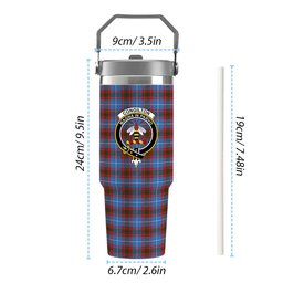 ScotsTee Shop Scottish Congilton Crest Tartan Flip Straw Tumbler 20oz 30oz