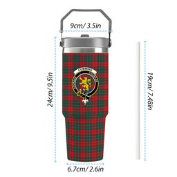 ScotsTee Shop Scottish Cumming Modern Crest Tartan Flip Straw Tumbler 20oz 30oz