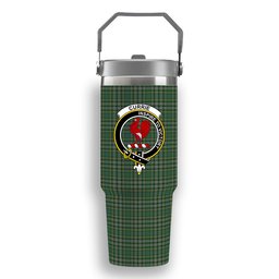 ScotsTee Shop Scottish Currie of Balilone Crest Tartan Flip Straw Tumbler 20oz 30oz