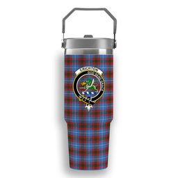 ScotsTee Shop Scottish Crichton Crest Tartan Flip Straw Tumbler 20oz 30oz