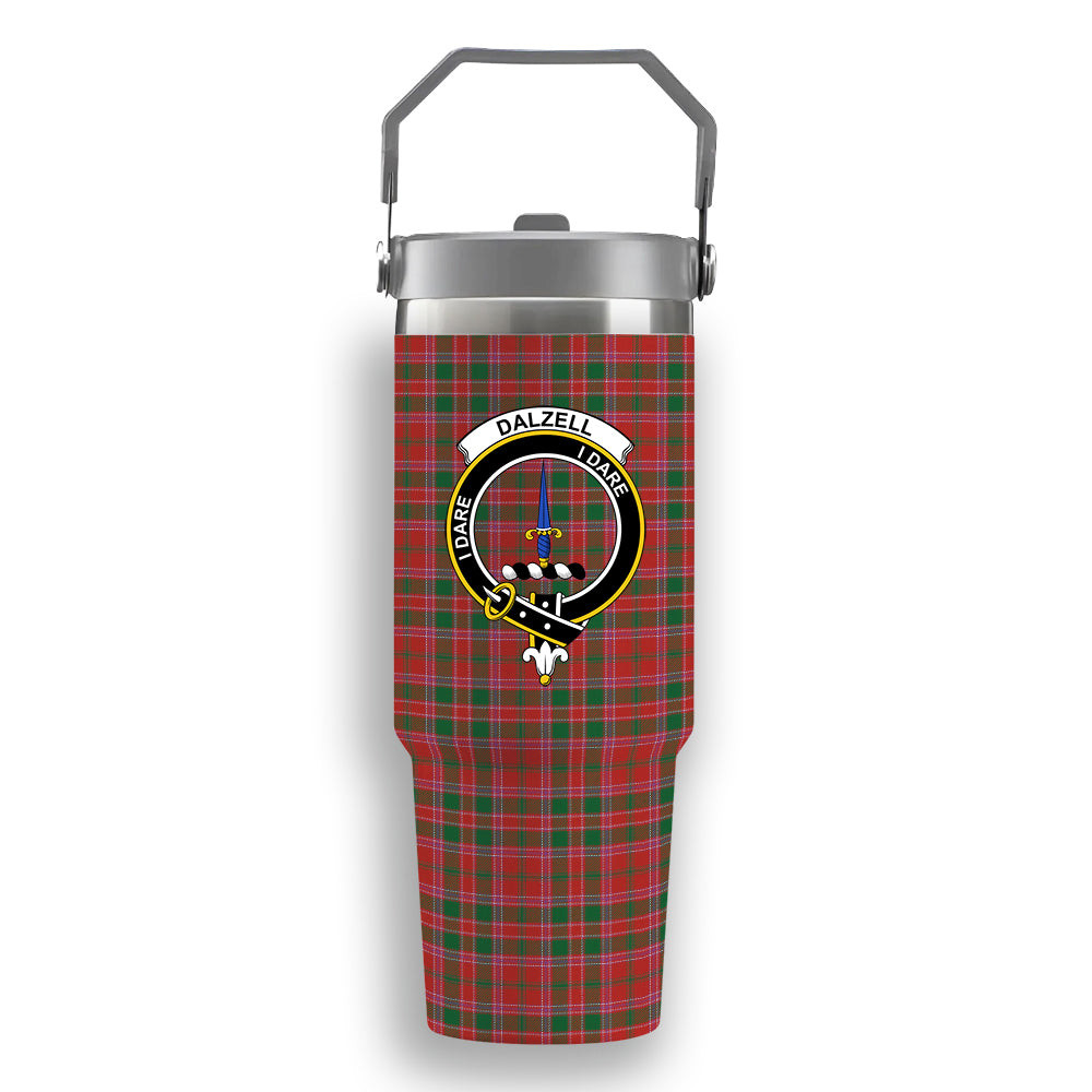 ScotsTee Shop Scottish Dalzell Ancient Crest Tartan Flip Straw Tumbler 20oz 30oz