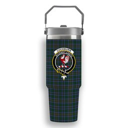 ScotsTee Shop Scottish Cockburn 2 Crest Tartan Flip Straw Tumbler 20oz 30oz