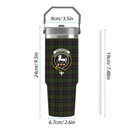 ScotsTee Shop Scottish Cochrane Crest Tartan Flip Straw Tumbler 20oz 30oz