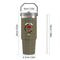 ScotsTee Shop Scottish Currie of Arran Ancient Clan Crest Tartan Flip Straw Tumbler 20oz 30oz