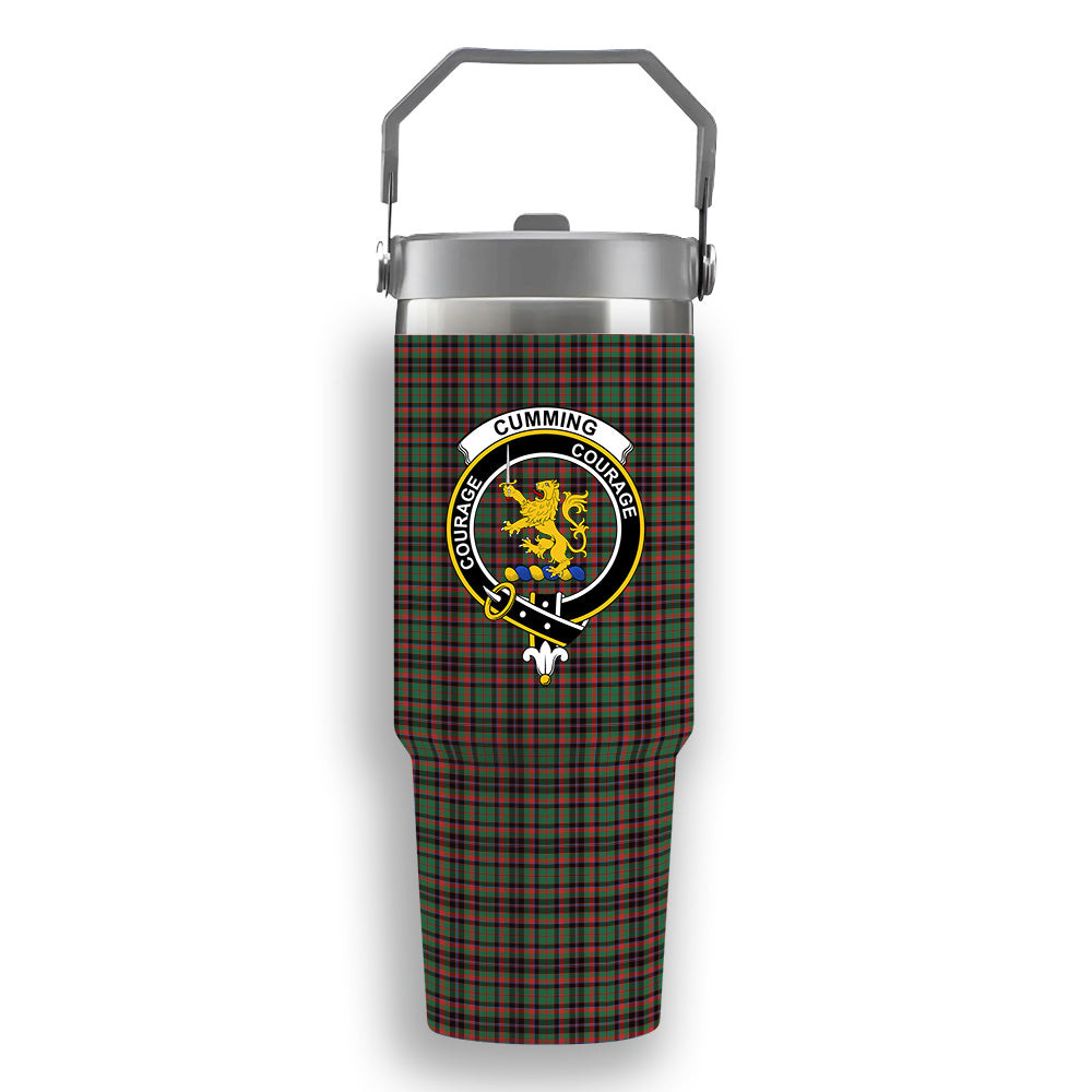 ScotsTee Shop Scottish Cumming Hunting Ancient Crest Tartan Flip Straw Tumbler 20oz 30oz