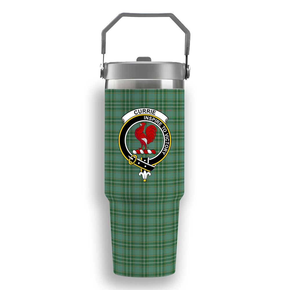 ScotsTee Shop Scottish Currie Ancient Crest Tartan Flip Straw Tumbler 20oz 30oz