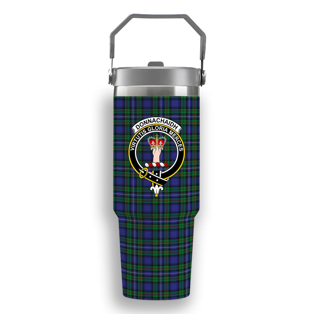 ScotsTee Shop Scottish Donnachaidh Crest Tartan Flip Straw Tumbler 20oz 30oz