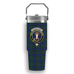 ScotsTee Shop Scottish Donnachaidh Crest Tartan Flip Straw Tumbler 20oz 30oz