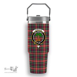 ScotsTee Shop Scottish Christie Modern Crest Tartan Flip Straw Tumbler 20oz 30oz