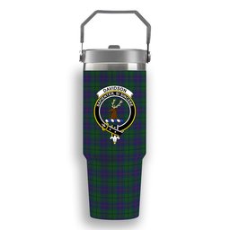 ScotsTee Shop Scottish Davidson Half Crest Tartan Flip Straw Tumbler 20oz 30oz