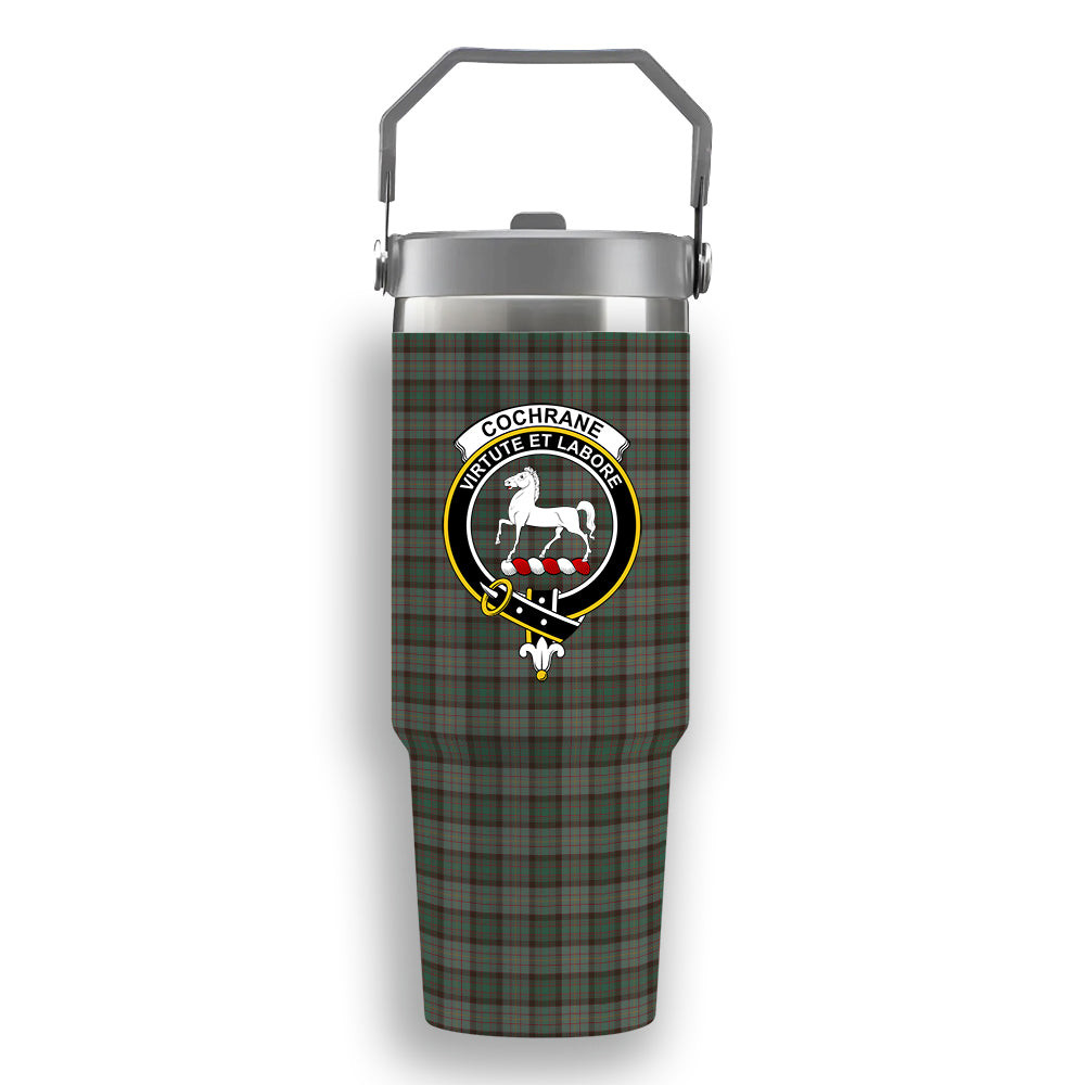 ScotsTee Shop Scottish Cochrane Hunting (1) Crest Tartan Flip Straw Tumbler 20oz 30oz