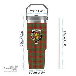ScotsTee Shop Scottish Cumming Ancient Crest Tartan Flip Straw Tumbler 20oz 30oz