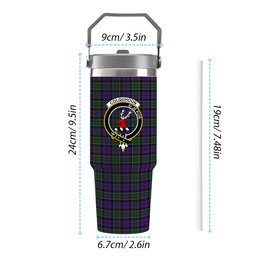 ScotsTee Shop Scottish Colquhoun 3 Crest Tartan Flip Straw Tumbler 20oz 30oz