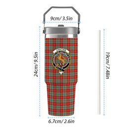 ScotsTee Shop Scottish Chattan Crest Tartan Flip Straw Tumbler 20oz 30oz