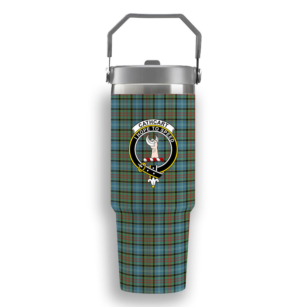 ScotsTee Shop Scottish Cathcart SC Crest Tartan Flip Straw Tumbler 20oz 30oz