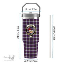 ScotsTee Shop Scottish Donald Dress Modern Crest Tartan Flip Straw Tumbler 20oz 30oz