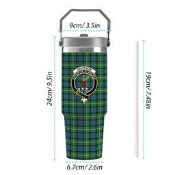 ScotsTee Shop Scottish Davidson of Tulloch Ancient Crest Tartan Flip Straw Tumbler 20oz 30oz