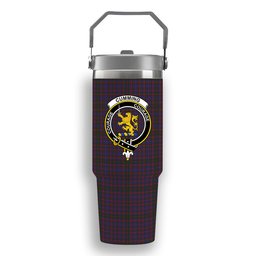 ScotsTee Shop Scottish Cumming Crest Tartan Flip Straw Tumbler 20oz 30oz