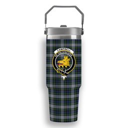 ScotsTee Shop Scottish Campbell of Lochnell Dress Crest Tartan Flip Straw Tumbler 20oz 30oz